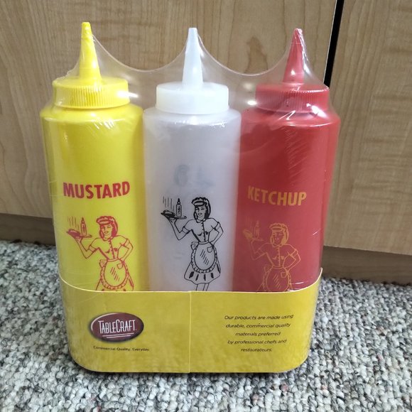 NWT TableCraft Nostalgia condiment Squeeze Bottle 12oz ketchup mustard mayo 1 - Picture 2 of 3